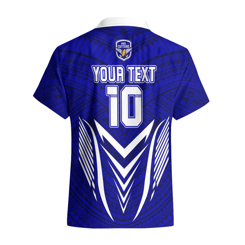 Custom Kimbe Cutters Rugby Hawaiian Shirt Papua New Guinea Polynesian Tattoo Blue Version LT03 - Polynesian Pride