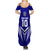 Custom Kimbe Cutters Rugby Summer Maxi Dress Papua New Guinea Polynesian Tattoo Blue Version LT03 - Polynesian Pride