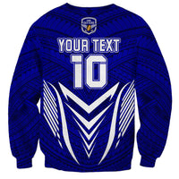 Custom Kimbe Cutters Rugby Sweatshirt Papua New Guinea Polynesian Tattoo Blue Version LT03 - Polynesian Pride