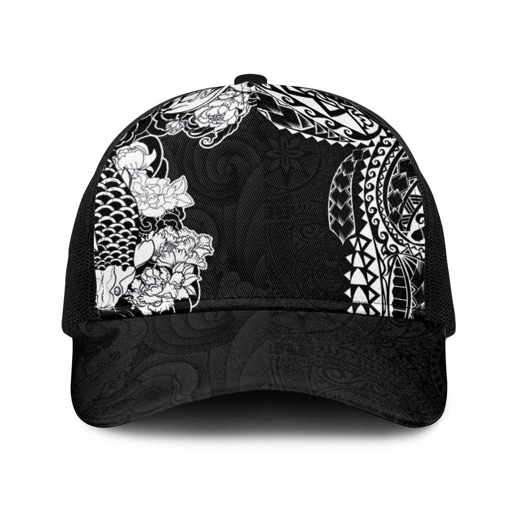 Japanese Irezumi and Hawaiian Polynesian Art Tattoo Baseball Net Cap Black Color - Polynesian Pride