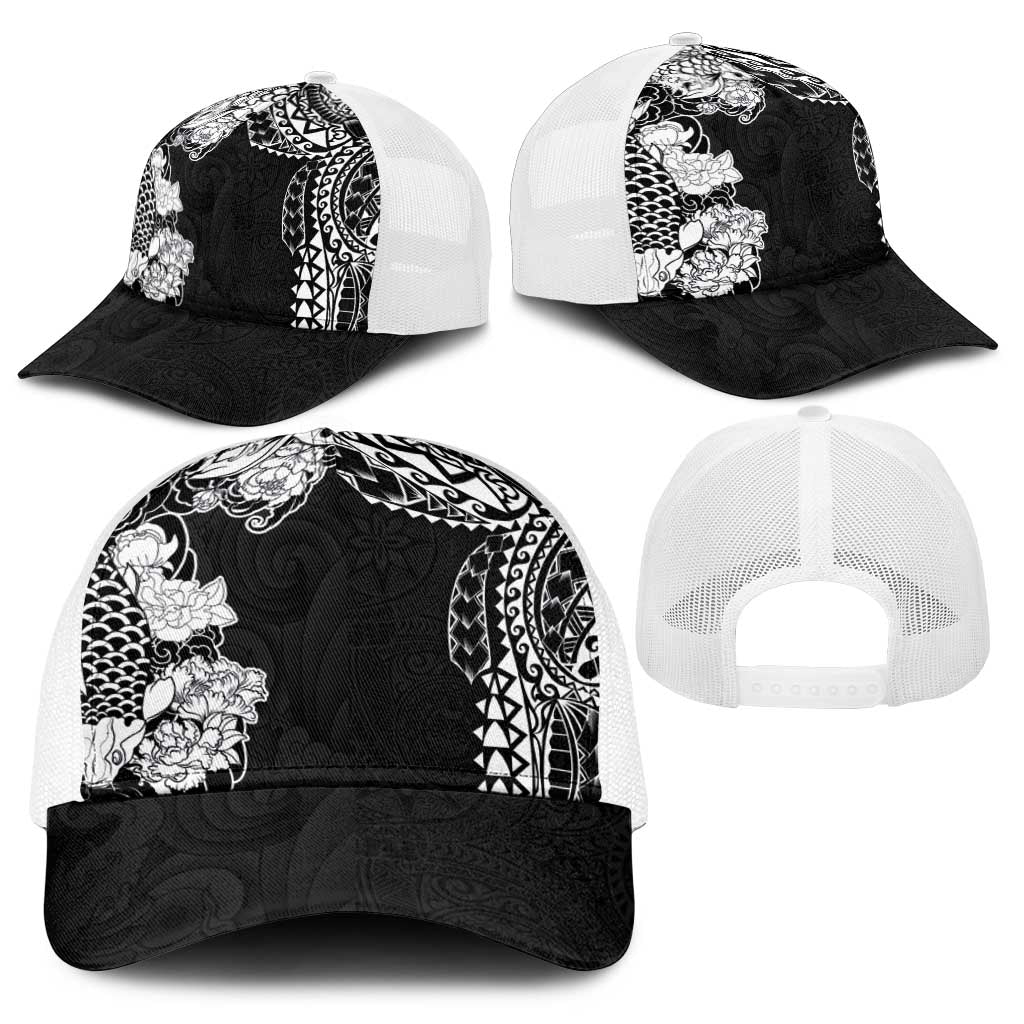 Japanese Irezumi and Hawaiian Polynesian Art Tattoo Baseball Net Cap Black Color - Polynesian Pride
