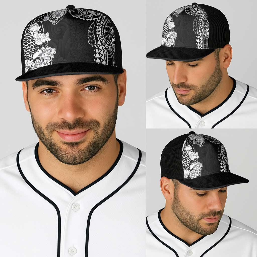 Japanese Irezumi and Hawaiian Polynesian Art Tattoo Baseball Net Cap Black Color - Polynesian Pride