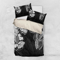 Japanese Irezumi and Hawaiian Polynesian Art Tattoo Bedding Set Black Color - Polynesian Pride