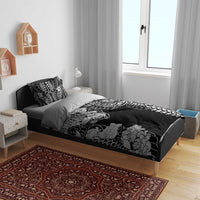 Japanese Irezumi and Hawaiian Polynesian Art Tattoo Bedding Set Black Color - Polynesian Pride