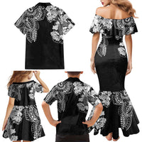 Japanese Irezumi and Hawaiian Polynesian Art Tattoo Family Matching Mermaid Dress and Hawaiian Shirt Black Color LT03 - Polynesian Pride