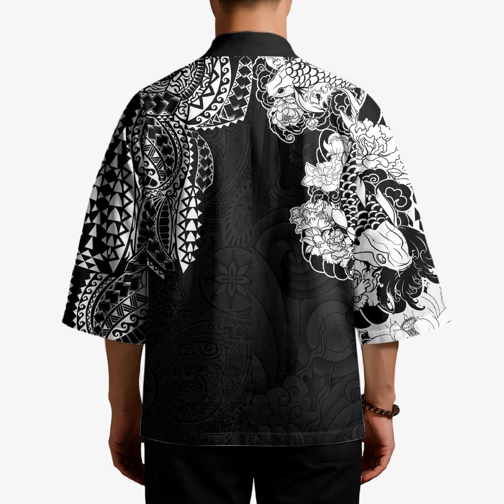 Japanese Irezumi and Hawaiian Polynesian Art Tattoo Kimono Black Color - Polynesian Pride