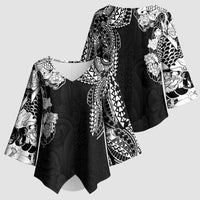 Japanese Irezumi and Hawaiian Polynesian Art Tattoo Kimono Sleeve Blouse Black Color - Polynesian Pride