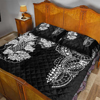 Japanese Irezumi and Hawaiian Polynesian Art Tattoo Quilt Bed Set Black Color - Polynesian Pride