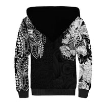 Japanese Irezumi and Hawaiian Polynesian Art Tattoo Sherpa Hoodie Black Color - Polynesian Pride