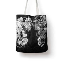 Japanese Irezumi and Hawaiian Polynesian Art Tattoo Tote Bag Black Color - Polynesian Pride