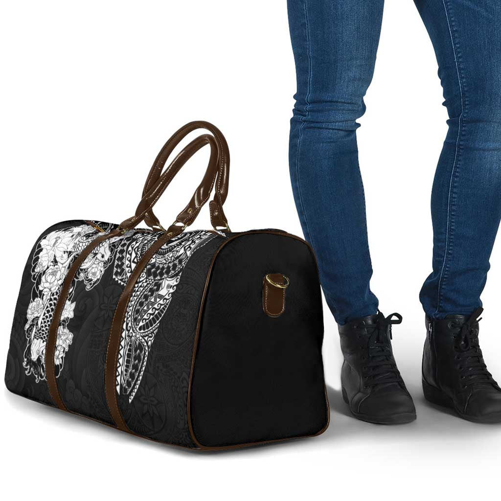 Japanese Irezumi and Hawaiian Polynesian Art Tattoo Travel Bag Black Color - Polynesian Pride