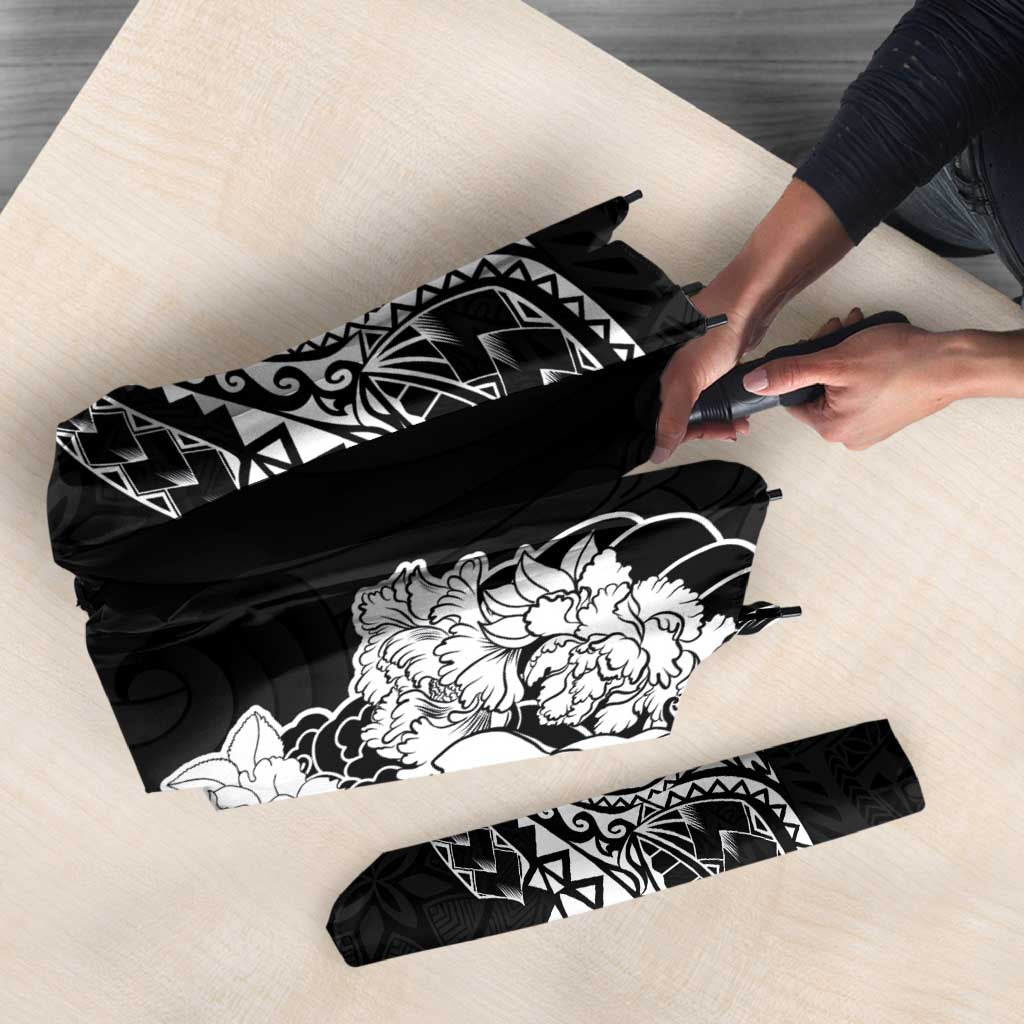 Japanese Irezumi and Hawaiian Polynesian Art Tattoo Umbrella Black Color - Polynesian Pride