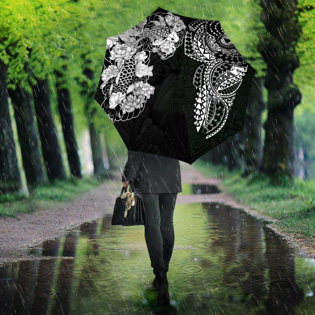 Japanese Irezumi and Hawaiian Polynesian Art Tattoo Umbrella Black Color - Polynesian Pride