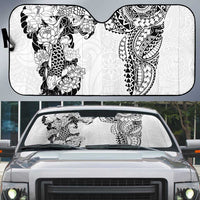 Japanese Irezumi and Hawaiian Polynesian Art Tattoo Auto Sun Shade White Color LT03 White - Polynesian Pride