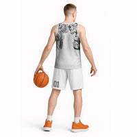 Japanese Irezumi and Hawaiian Polynesian Art Tattoo Basketball Jersey White Color - Polynesian Pride