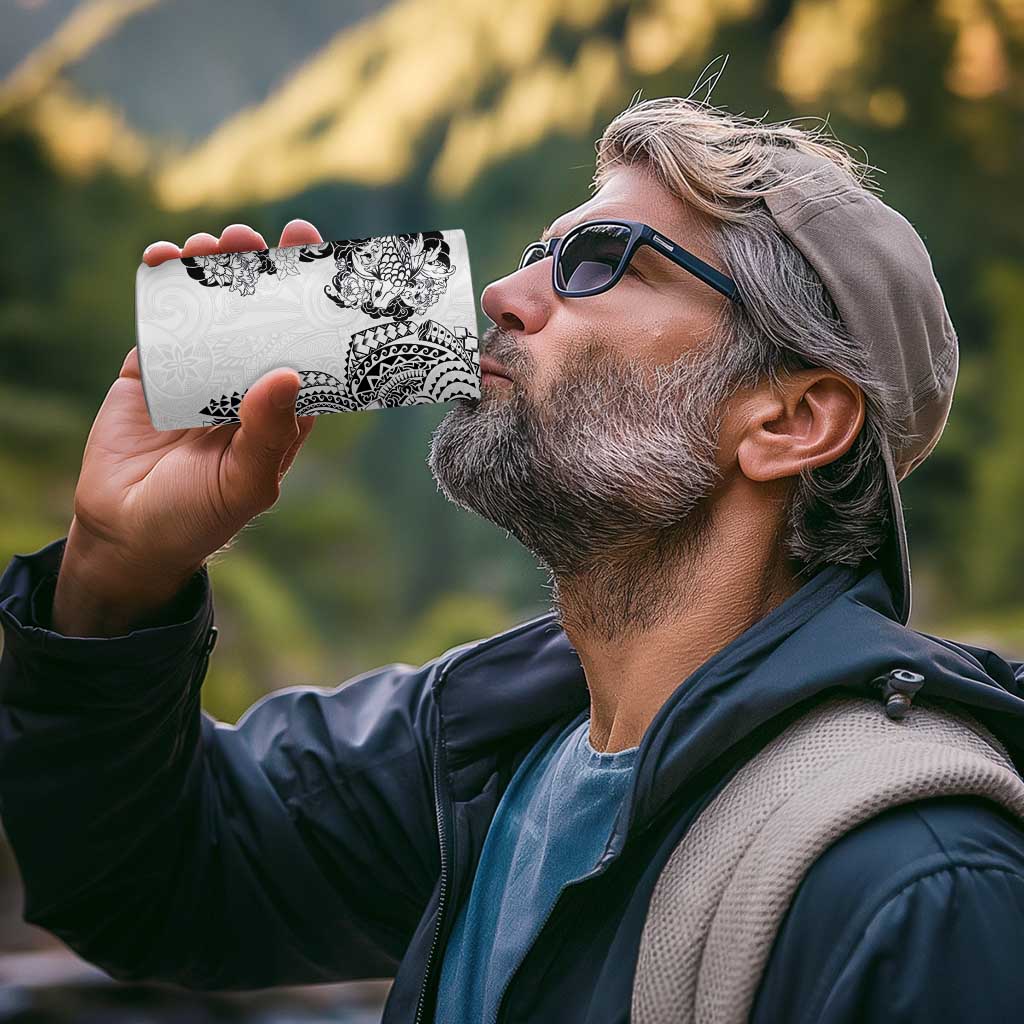 Japanese Irezumi and Hawaiian Polynesian Art Tattoo 4 in 1 Can Cooler Tumbler White Color - Polynesian Pride