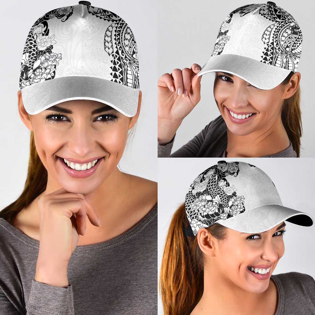 Japanese Irezumi and Hawaiian Polynesian Art Tattoo Classic Cap White Color - Polynesian Pride