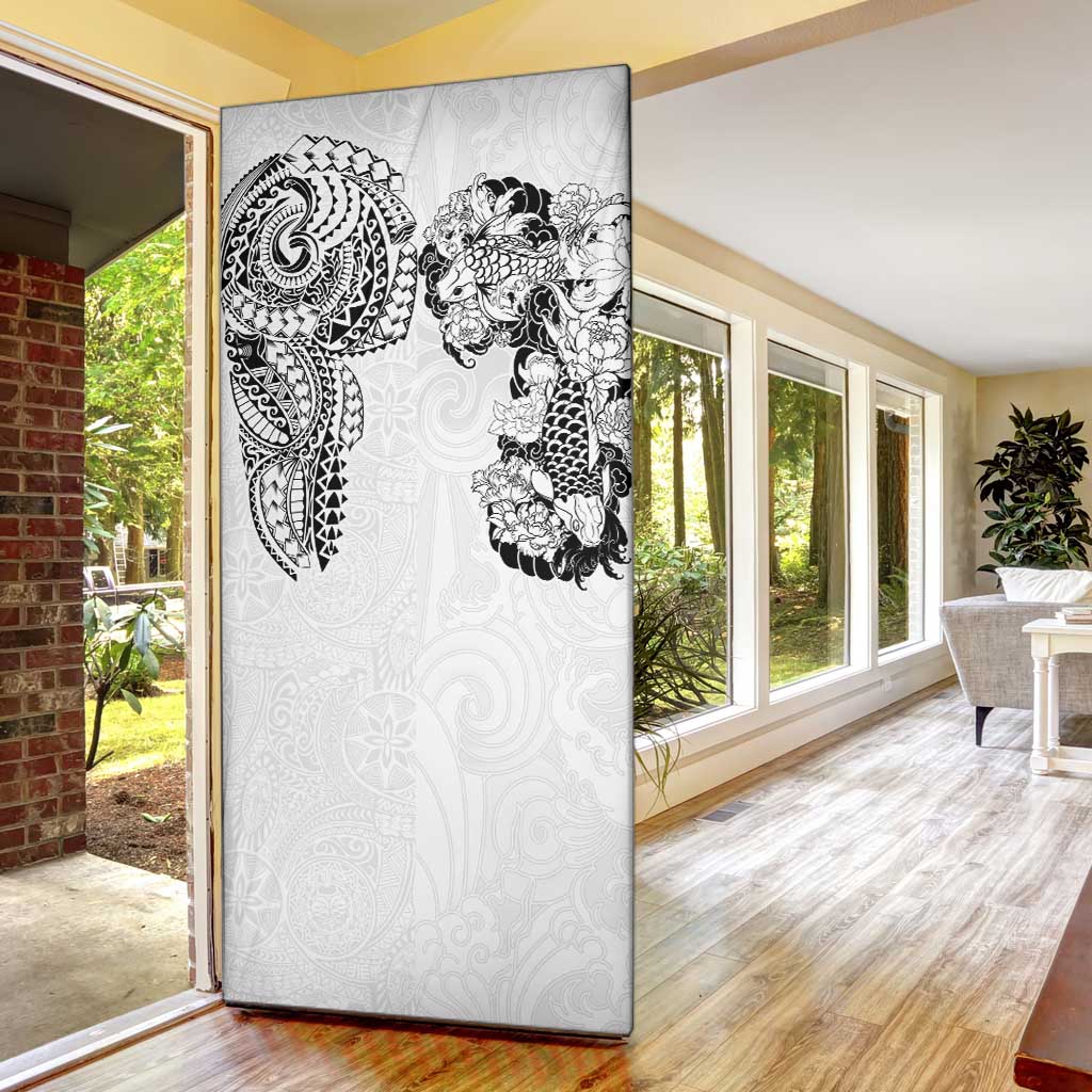 Japanese Irezumi and Hawaiian Polynesian Art Tattoo Door Cover White Color - Polynesian Pride