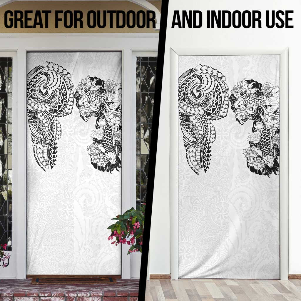 Japanese Irezumi and Hawaiian Polynesian Art Tattoo Door Cover White Color - Polynesian Pride