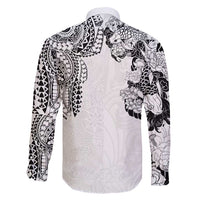 Japanese Irezumi and Hawaiian Polynesian Art Tattoo Family Matching Puletasi and Hawaiian Shirt White Color LT03 - Polynesian Pride