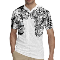 Japanese Irezumi and Hawaiian Polynesian Art Tattoo Rugby Jersey White Color - Polynesian Pride
