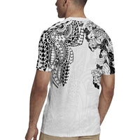 Japanese Irezumi and Hawaiian Polynesian Art Tattoo Rugby Jersey White Color - Polynesian Pride