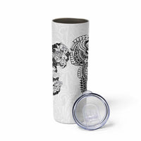 Japanese Irezumi and Hawaiian Polynesian Art Tattoo Skinny Tumbler White Color - Polynesian Pride