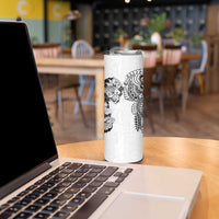 Japanese Irezumi and Hawaiian Polynesian Art Tattoo Skinny Tumbler White Color - Polynesian Pride