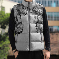Japanese Irezumi and Hawaiian Polynesian Art Tattoo Sleeveless Puffer Jacket White Color - Polynesian Pride