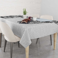 Japanese Irezumi and Hawaiian Polynesian Art Tattoo Tablecloth White Color - Polynesian Pride
