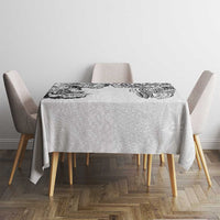 Japanese Irezumi and Hawaiian Polynesian Art Tattoo Tablecloth White Color - Polynesian Pride