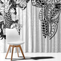 Japanese Irezumi and Hawaiian Polynesian Art Tattoo Window Curtain White Color - Polynesian Pride