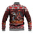 Hawaii KaʻUla Wena Volcano Turtle Baseball Jacket Lava and Tropical Plants Tribal Pattern