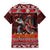 Hawaii KaʻUla Wena Volcano Turtle Family Matching Short Sleeve Bodycon Dress and Hawaiian Shirt Lava and Tropical Plants Tribal Pattern