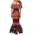 Hawaii KaʻUla Wena Volcano Turtle Mermaid Dress Lava and Tropical Plants Tribal Pattern