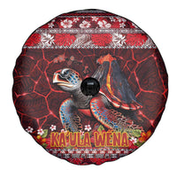 Hawaii KaʻUla Wena Volcano Turtle Spare Tire Cover Lava and Tropical Plants Tribal Pattern