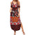 Hawaii KaʻUla Wena Volcano Turtle Summer Maxi Dress Lava and Tropical Plants Tribal Pattern