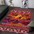 Hawaii KaʻUla Wena Octopus Area Rug Oceanic Red with Corals and Tropical On Sunset Landscape