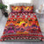 Hawaii KaʻUla Wena Octopus Bedding Set Oceanic Red with Corals and Tropical On Sunset Landscape