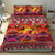 Hawaii KaʻUla Wena Octopus Bedding Set Oceanic Red with Corals and Tropical On Sunset Landscape