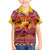 Hawaii KaʻUla Wena Octopus Family Matching Short Sleeve Bodycon Dress and Hawaiian Shirt Oceanic Red with Corals and Tropical On Sunset Landscape