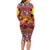 Hawaii KaʻUla Wena Octopus Long Sleeve Bodycon Dress Oceanic Red with Corals and Tropical On Sunset Landscape