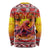 Hawaii KaʻUla Wena Octopus Long Sleeve Shirt Oceanic Red with Corals and Tropical On Sunset Landscape