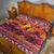 Hawaii KaʻUla Wena Octopus Quilt Oceanic Red with Corals and Tropical On Sunset Landscape