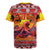 Hawaii KaʻUla Wena Octopus Rugby Jersey Oceanic Red with Corals and Tropical On Sunset Landscape