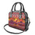 Hawaii KaʻUla Wena Octopus Shoulder Handbag Oceanic Red with Corals and Tropical On Sunset Landscape