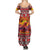 Hawaii KaʻUla Wena Octopus Summer Maxi Dress Oceanic Red with Corals and Tropical On Sunset Landscape