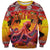 Hawaii KaʻUla Wena Octopus Sweatshirt Oceanic Red with Corals and Tropical On Sunset Landscape