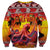 Hawaii KaʻUla Wena Octopus Sweatshirt Oceanic Red with Corals and Tropical On Sunset Landscape