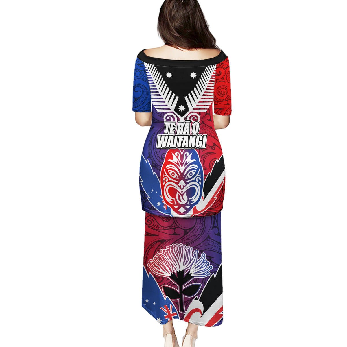 New Zealand Waitangi Puletasi Kia Ora Maori Koruru Tiki Mask LT03 - Polynesian Pride